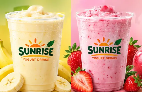 Sunrise yogurt drinks product visual