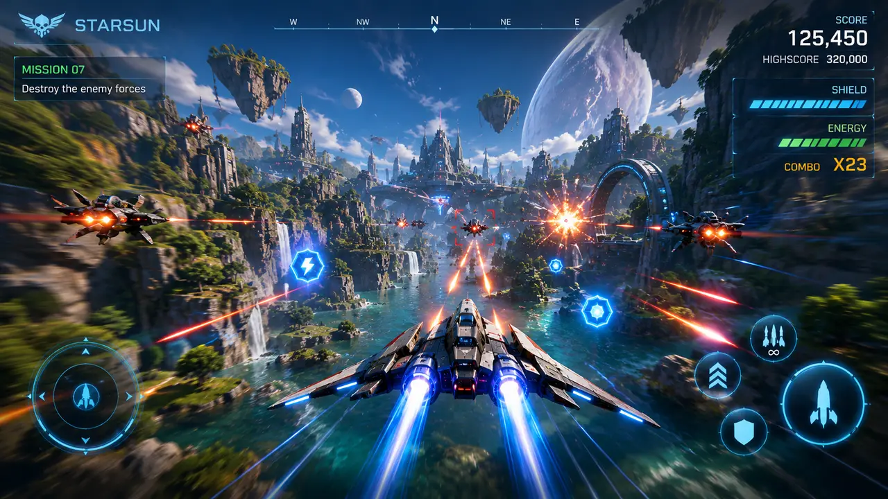 StarSun key art with HUD