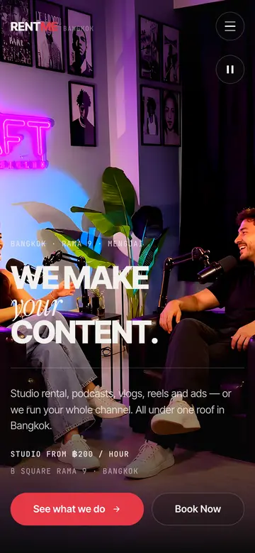RentMe website on mobile